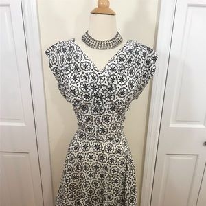 Vintage 1950s cotton eyelet dress
